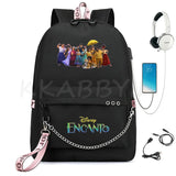 Encanto USB Backpack School Bag Laptop Rucksack Women Men Backbag