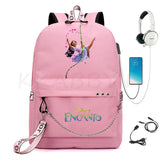Encanto USB Backpack School Bag Laptop Rucksack Women Men Backbag