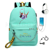 Encanto Usb Backpack School Bag Laptop Rucksack
