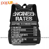 Engineer Rates Funny Humour Distressed Backpack Large Capacity