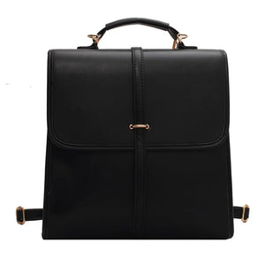 England Style Women's Backpack Soft PU Leather Shoulder Bag Casual Crossbody