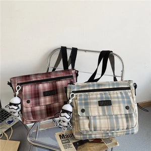 England Style Cotton Shoulder Bag for Women Large Capacity Messenger Bags