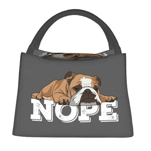 English Bulldog Nope Lunch Boxes for British Pet Dog Lover
