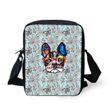 English Bulldog Prints Girl Small Travel Messenger Bag