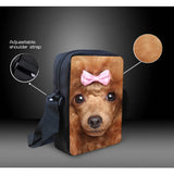 English Bulldog Prints Girl Small Travel Messenger Bag