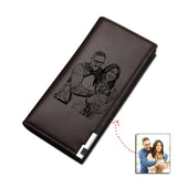 Engraved Photo Text Wallet Personalized Men Bridegroom Bridesmaids Gift