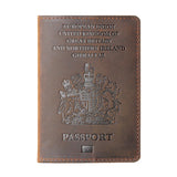 Personalized UK Passport Holder - Engraved Leather Travel Wallet