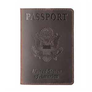 Personalized Leather US Passport Holder Travel Wallet