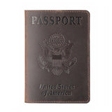 Personalized Leather US Passport Holder Travel Wallet