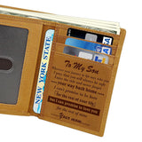 Engraved Trifold Wallet Gift To My Son/Man/Husband Genuine Leather Wallet TY66