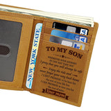 Engraved Trifold Wallet Gift To My Son/Man/Husband Genuine Leather Wallet TY66