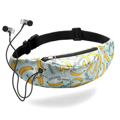 3D Colorful Print Waist Bag Fanny Pack Hip Belt Phone Bag