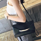 Leather Envelope Clutch Bag for Women Evening Party Shoulder Purse