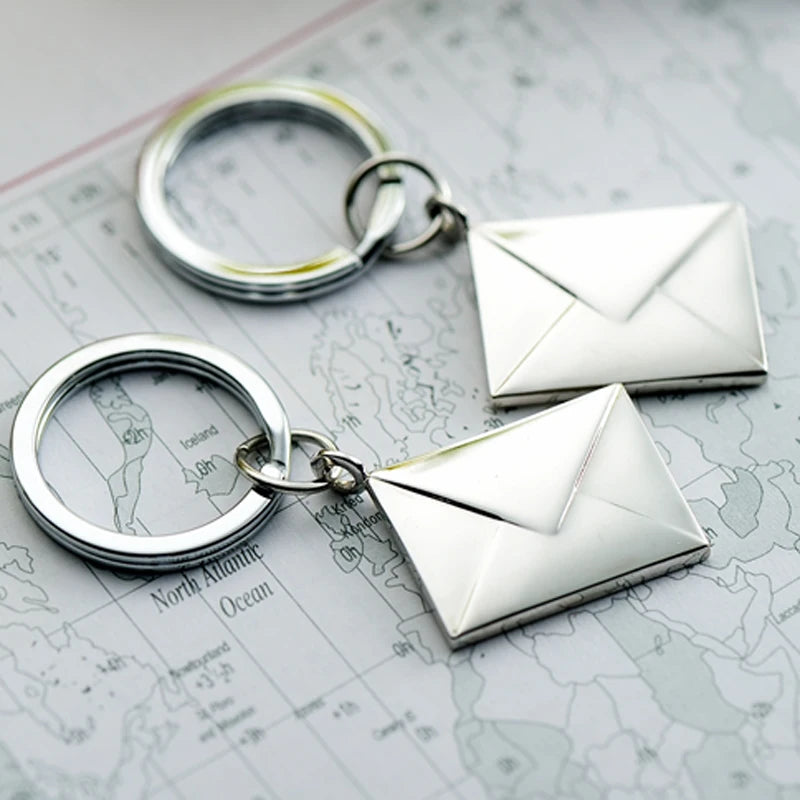 Envelope Metal Keychain Keyring Couples Car Keychain Men Key Chains For Women