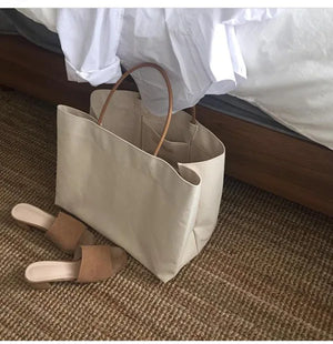 Eco-Friendly Minimalist Canvas Shoulder Handbag