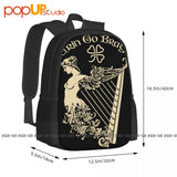 Irish Harp Erin Go Bragh Eire Ireland St. Patricks Backpack