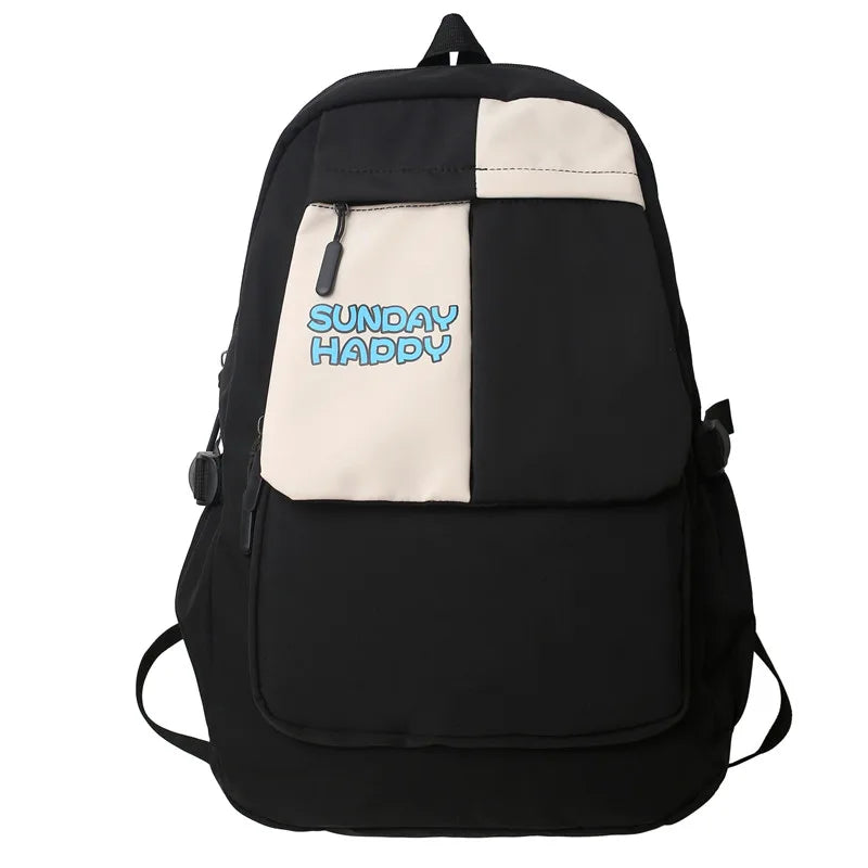 Large Patchwork Waterproof Nylon Cover Shoulders Women backpack Bag