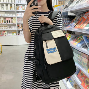 Large Patchwork Waterproof Nylon Cover Shoulders Women backpack Bag