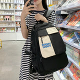 Large Patchwork Waterproof Nylon Cover Shoulders Women backpack Bag