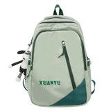 Waterproof Nylon Large School Backpack Unisex Women Shoulders Schoolbag