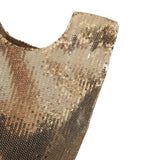 Vintage Women Hand-made Sequins Gun Golden Small Handbag