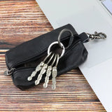 Etaofun Cowhide Zipper Wallet with Key Bag
