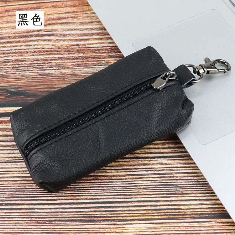 Etaofun Cowhide Zipper Wallet with Key Bag