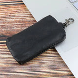 Etaofun Cowhide Zipper Wallet with Key Bag