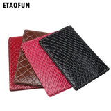Etaofun Snake Patterned PU Leather Passport Holder, Retro Unique Cover