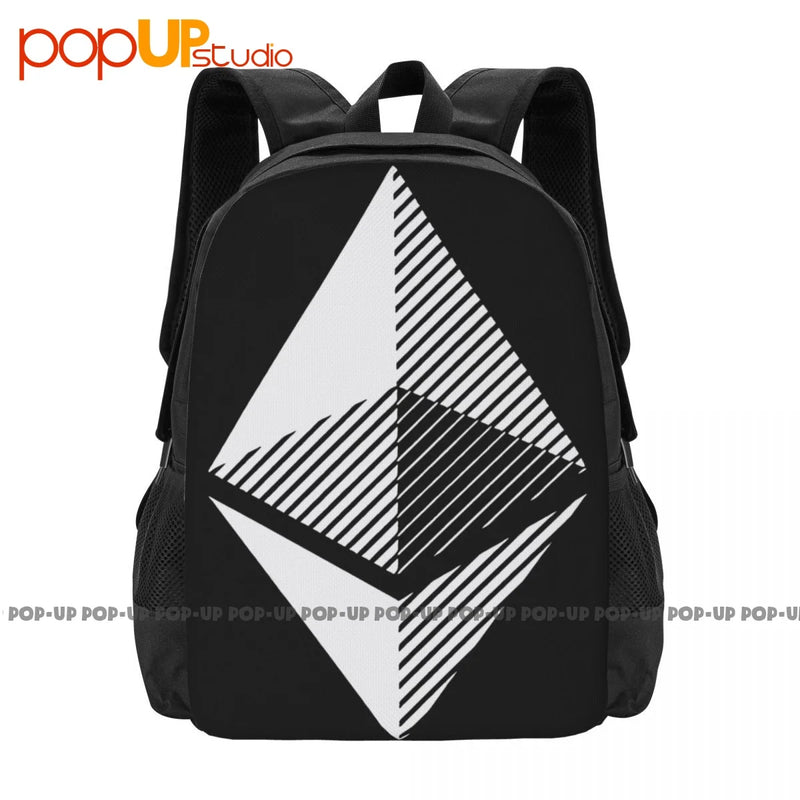 Ethereum Cryptocurreny Bitcoin Geek Basic Vintage Print Backpack