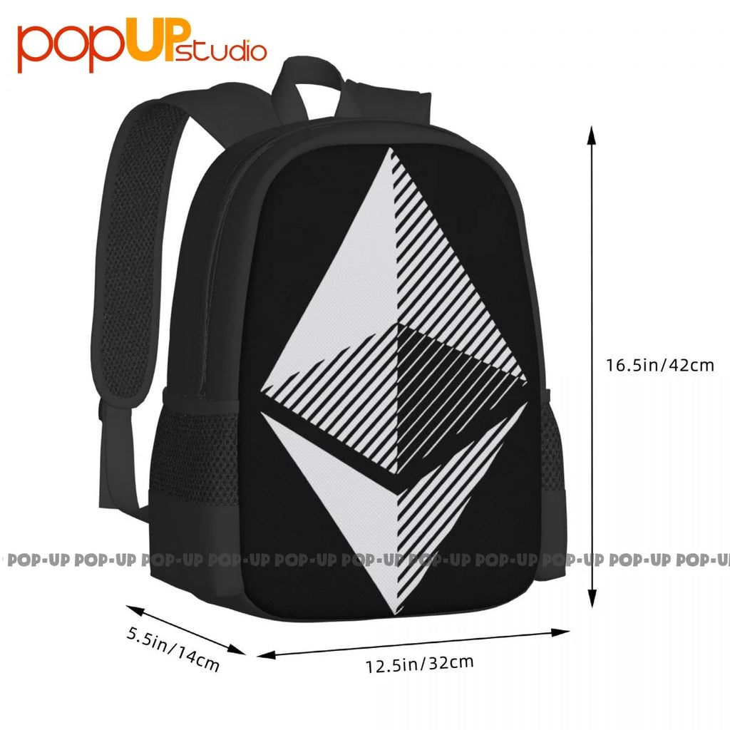 Ethereum Cryptocurreny Bitcoin Geek Basic Vintage Print Backpack