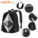 Ethereum Cryptocurreny Bitcoin Geek Basic Vintage Print Backpack