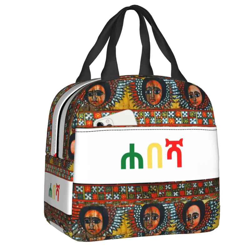 Ethiopian Habesha Lunch Bag Women Portable Tote for School