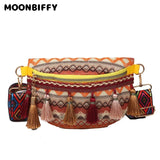 Ethnic Style Chest Bag with Tassel Decoration
