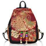 Ethnic Embroidery Women's Bag Canvas Backpack Schoolbag