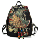 Ethnic Embroidery Women's Bag Canvas Backpack Schoolbag