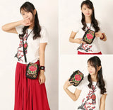 Ethnic Style Flip Embroidery Mobile Phone Bag Mini Zero Wallet