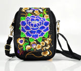 Ethnic Style Flip Embroidery Mobile Phone Bag Mini Zero Wallet