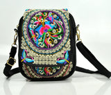 Ethnic Style Flip Embroidery Mobile Phone Bag Mini Zero Wallet