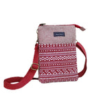 Ethnic Style Large Screen Women Mobile Phone Bag Canvas Multi-layer