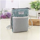 Ethnic Style Large Screen Women Mobile Phone Bag Canvas Multi-layer