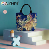 Ethnic Style Peafowl Embroidery Canvas Shoulder Bag