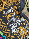 Ethnic Embroidered Canvas Crossbody Shoulder Bag with Tassel