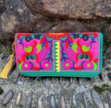 Ethnic Embroidered Women Wallet Vintage Canvas Long Wallet