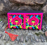 Ethnic Embroidered Women Wallet Vintage Canvas Long Wallet