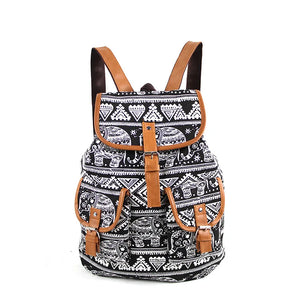 Ethnic School Bags Printing Backpack Women Travel Bag
