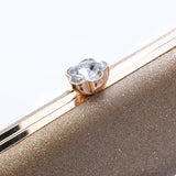 Europe America Women's Handbag Metal Crystal Small Square Bag