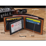 Men's Retro Cross Embossed Short Wallet Large Capacity