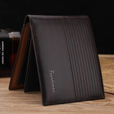 Men's Retro Cross Embossed Short Wallet Large Capacity