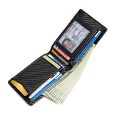 Men's Carbon Fiber Wallet with Airtag Pocket